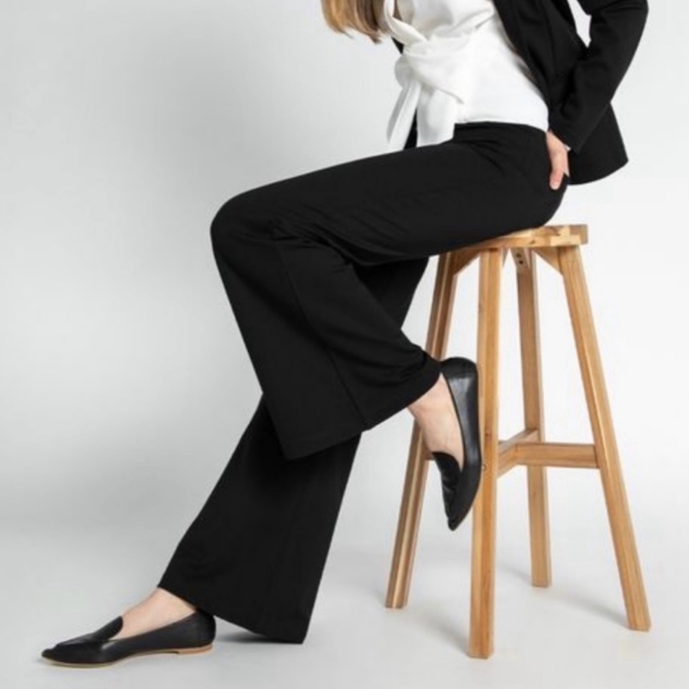 Betabrand Pull On / Wide Leg / Flare Pants In Grey Size L Long